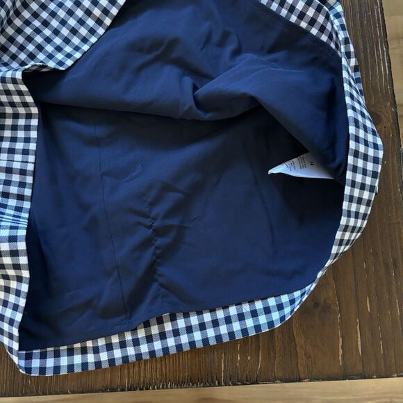 Favorite Daughter Mini Dress 14 NEW The Break Up Square Neck Gingham Navy Blue - Picture 14 of 16